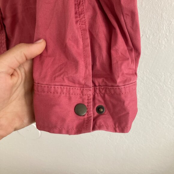 LL Bean Pink Full Zip Jacket 100% Cotton Preppy Classic Travel Lightweight 1X - Picture 6 of 13